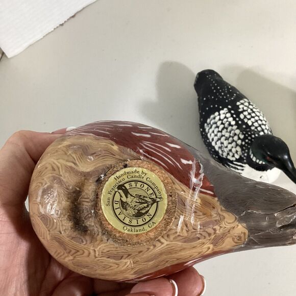 Lot Of 3 San Francisco Candle Company Stone Division Handmade Quail Duck Candles - Picture 3 of 11